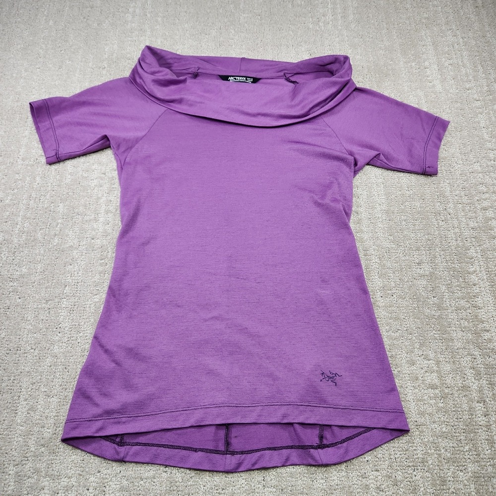 Arcteryx Shirt Womens Small Merino Wool Blend Pink Cowl Neck Outdoor Hiking